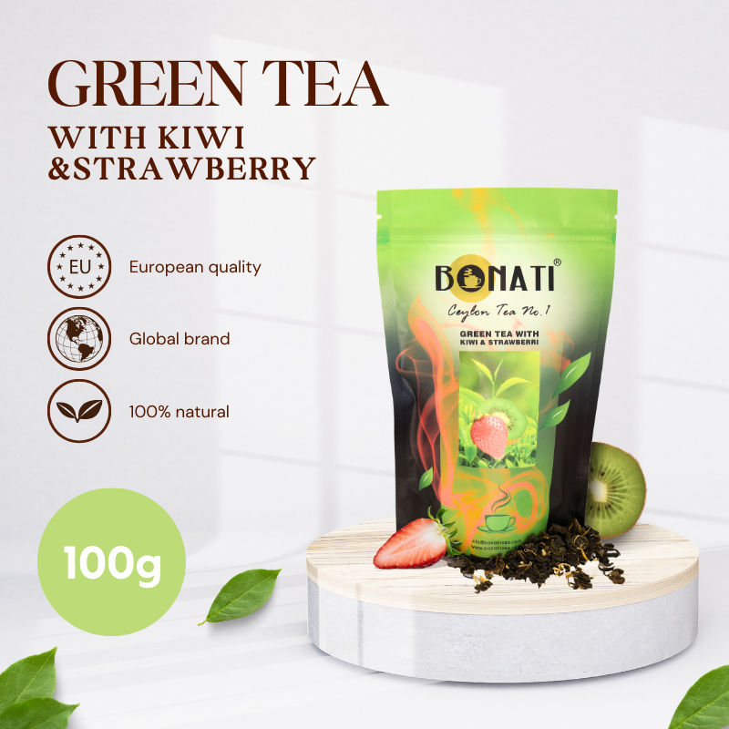 BONATI GREEN TEA WITH KIWI & STRAWBERRY-100g