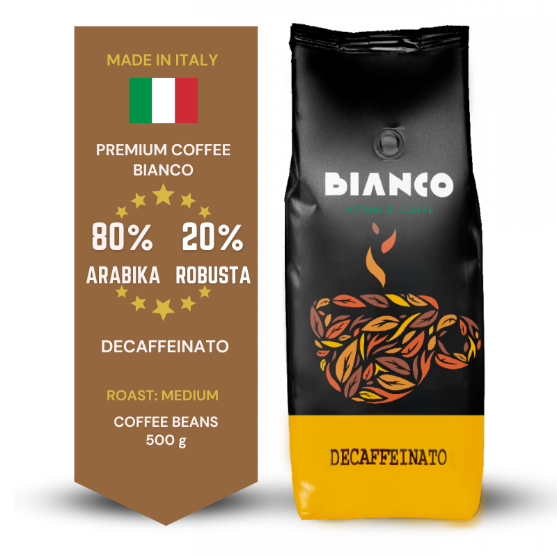BIANCO Decaffeinato Italian coffee beans 500g
